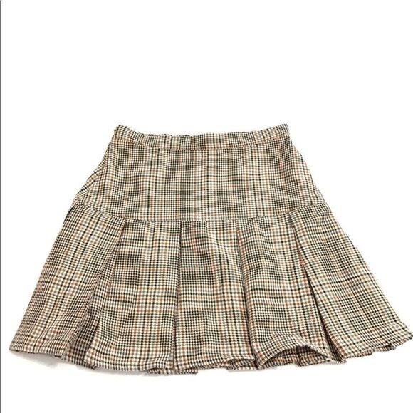 BB Dakota by Steve Madden Brown Check The Time Mini Skirt New Size 2 - Picture 3 of 10